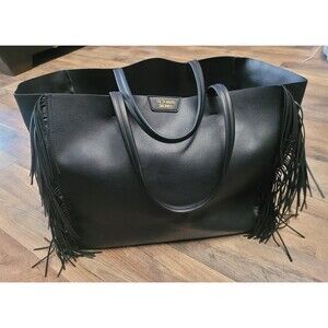 Victoria's Secret black fringe tote